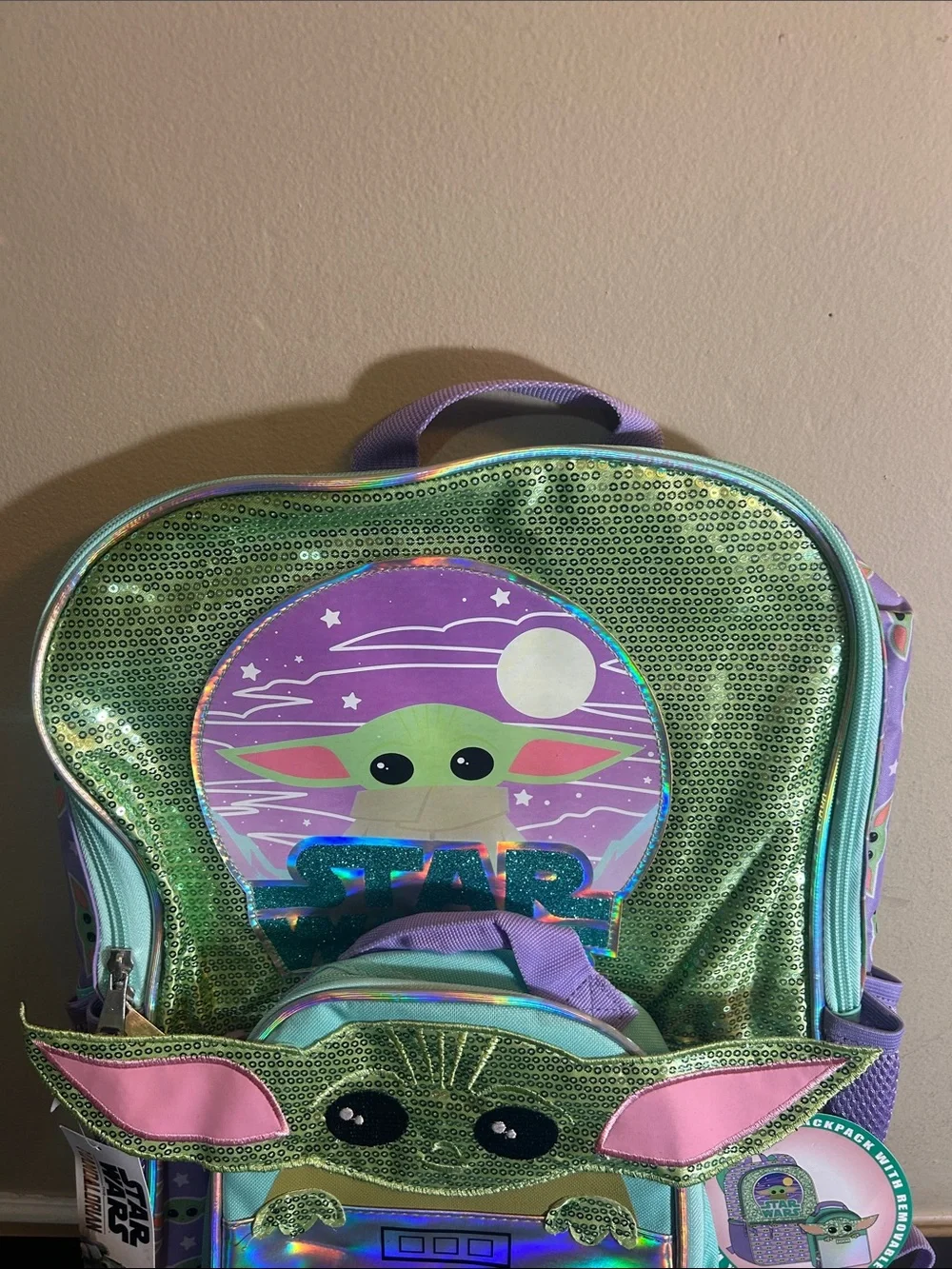 Disney Star Wars Mandalorian Baby Yoda Backpack With Lunch Bag Green BRAND NEW